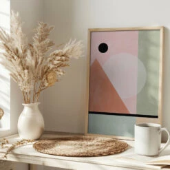 Geometric Shapes In Pastel Tones - Stretched Canvas, Poster Or Fine Art Print(Geometric Shapes In Pastel Tones Stretched Canvas Poster Or Fine Art Print) -Heart Wall Art Store pictufy interior bright scandi tea cup ratio 2x3 2552076