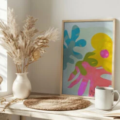 Pastel Cut Out Matisse - Stretched Canvas, Poster Or Fine Art Print(Pastel Cut Out Matisse Stretched Canvas Poster Or Fine Art Print) -Heart Wall Art Store pictufy interior bright scandi tea cup ratio 2x3 2552761