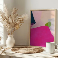 Pink Pastel Shape - Stretched Canvas, Poster Or Fine Art Print(Pink Pastel Shape Stretched Canvas Poster Or Fine Art Print) -Heart Wall Art Store pictufy interior bright scandi tea cup ratio 2x3 2552765