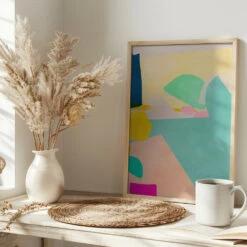 Minimal Shapes - Stretched Canvas, Poster Or Fine Art Print(Minimal Shapes Stretched Canvas Poster Or Fine Art Print) -Heart Wall Art Store pictufy interior bright scandi tea cup ratio 2x3 2552766