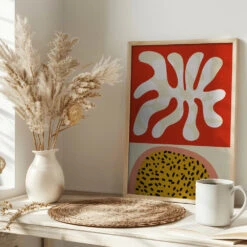 Mid Century Cut Outs - Stretched Canvas, Poster Or Fine Art Print(Mid Century Cut Outs Stretched Canvas Poster Or Fine Art Print) -Heart Wall Art Store pictufy interior bright scandi tea cup ratio 2x3 2552970