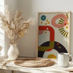 Mid Century Cirque 3 - Stretched Canvas, Poster Or Fine Art Print(Mid Century Cirque 3 Stretched Canvas Poster Or Fine Art Print) -Heart Wall Art Store pictufy interior bright scandi tea cup ratio 2x3 2552972