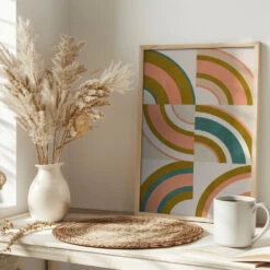 Rainbow Suns 10 - Stretched Canvas, Poster Or Fine Art Print(Rainbow Suns 10 Stretched Canvas Poster Or Fine Art Print) 16 Rainbow Suns 10 - Stretched Canvas, Poster Or Fine Art Print(Rainbow Suns 10 Stretched Canvas Poster Or Fine Art Print) -Heart Wall Art Store pictufy interior bright scandi tea cup ratio 2x3 2553012