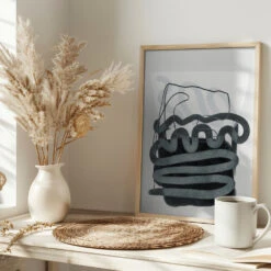 Painted Lines Swazz 3 Kopie - Stretched Canvas, Poster Or Fine Art Print(Painted Lines Swazz 3 Kopie Stretched Canvas Poster Or Fine Art Print) -Heart Wall Art Store pictufy interior bright scandi tea cup ratio 2x3 2553058