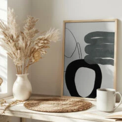 Painted Lines Swazz Kopie - Stretched Canvas, Poster Or Fine Art Print(Painted Lines Swazz Kopie Stretched Canvas Poster Or Fine Art Print) -Heart Wall Art Store pictufy interior bright scandi tea cup ratio 2x3 2553059