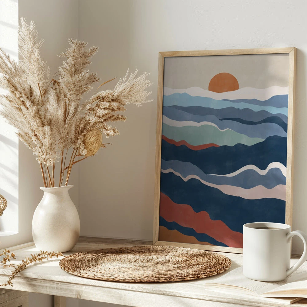 Abstract Landscape With Layered Waves - Stretched Canvas, Poster Or Fine Art Print(Abstract Landscape With Layered Waves Stretched Canvas Poster Or Fine Art Print) 5 Abstract Landscape With Layered Waves - Stretched Canvas, Poster Or Fine Art Print(Abstract Landscape With Layered Waves Stretched Canvas Poster Or Fine Art Print) - Image 5