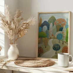 Crowd Of Single Trees By Angeles M. Pomata. - Stretched Canvas, Poster Or Fine Art Print(Crowd Of Single Trees Stretched Canvas Poster Or Fine Art Print) -Heart Wall Art Store pictufy interior bright scandi tea cup ratio 2x3 2571529