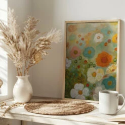 Flower Whirl - Stretched Canvas, Poster Or Fine Art Print(Flower Whirl Stretched Canvas Poster Or Fine Art Print) -Heart Wall Art Store pictufy interior bright scandi tea cup ratio 2x3 2659977