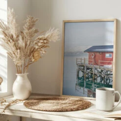 Winter In Norway - Stretched Canvas, Poster Or Fine Art Print(Winter In Norway Stretched Canvas Poster Or Fine Art Print) -Heart Wall Art Store pictufy interior bright scandi tea cup ratio 2x3 2711069