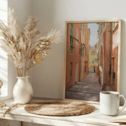Streets Of Menton - Stretched Canvas, Poster Or Fine Art Print(Streets Of Menton Stretched Canvas Poster Or Fine Art Print 1) -Heart Wall Art Store pictufy interior bright scandi tea cup ratio 2x3 2711105