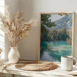 Blausee - Stretched Canvas, Poster Or Fine Art Print(Blausee Stretched Canvas Poster Or Fine Art Print) -Heart Wall Art Store pictufy interior bright scandi tea cup ratio 2x3 2711137