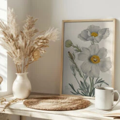 Matilija Poppy - Stretched Canvas, Poster Or Fine Art Print(Matilija Poppy Stretched Canvas Poster Or Fine Art Print) -Heart Wall Art Store pictufy interior bright scandi tea cup ratio 2x3 2732413