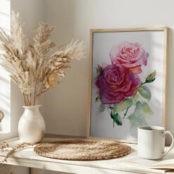 Rose June - Stretched Canvas, Poster Or Fine Art Print(Rose June Stretched Canvas Poster Or Fine Art Print) -Heart Wall Art Store pictufy interior bright scandi tea cup ratio 2x3 2737538