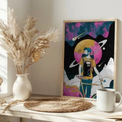 The Space Messenger - Stretched Canvas, Poster Or Fine Art Print(The Space Messenger Stretched Canvas Poster Or Fine Art Print) -Heart Wall Art Store pictufy interior bright scandi tea cup ratio 2x3 2745475