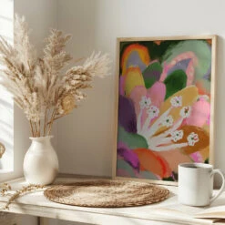 Colorful Bloom - Stretched Canvas, Poster Or Fine Art Print(Colorful Bloom Stretched Canvas Poster Or Fine Art Print) -Heart Wall Art Store pictufy interior bright scandi tea cup ratio 2x3 2771142