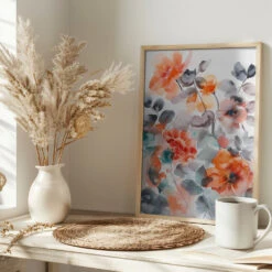 Watercolor Floral No. 2 - Stretched Canvas, Poster Or Fine Art Print(Watercolor Floral No 2 Stretched Canvas Poster Or Fine Art Print) -Heart Wall Art Store pictufy interior bright scandi tea cup ratio 2x3 2775371