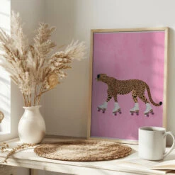 Cheetah Rollerskating - Stretched Canvas, Poster Or Fine Art Print(Cheetah Rollerskating Stretched Canvas Poster Or Fine Art Print) 16 Cheetah Rollerskating - Stretched Canvas, Poster Or Fine Art Print(Cheetah Rollerskating Stretched Canvas Poster Or Fine Art Print) -Heart Wall Art Store pictufy interior bright scandi tea cup ratio 2x3 2780512