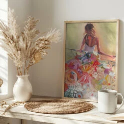 Flower Dress - Stretched Canvas, Poster Or Fine Art Print(Flower Dress Stretched Canvas Poster Or Fine Art Print) -Heart Wall Art Store pictufy interior bright scandi tea cup ratio 2x3 2787338