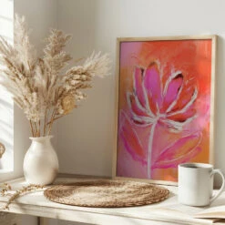 Fire Flower - Stretched Canvas, Poster Or Fine Art Print(Fire Flower Stretched Canvas Poster Or Fine Art Print) -Heart Wall Art Store pictufy interior bright scandi tea cup ratio 2x3 2791191