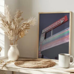 Las Vegas Pink Gas Station - Stretched Canvas, Poster Or Fine Art Print(Las Vegas Pink Gas Station Stretched Canvas Poster Or Fine Art Print) -Heart Wall Art Store pictufy interior bright scandi tea cup ratio 2x3 2817196