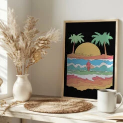 Let The Waves Set You Free - Stretched Canvas, Poster Or Fine Art Print(Let The Waves Set You Free Stretched Canvas Poster Or Fine Art Print) -Heart Wall Art Store pictufy interior bright scandi tea cup ratio 2x3 2827196