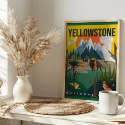 Yellowstone National Park Travel Poster - Stretched Canvas, Poster Or Fine Art Print(Yellowstone National Park Travel Poster Stretched Canvas Poster Or Fine Art Print) 16 Yellowstone National Park Travel Poster - Stretched Canvas, Poster Or Fine Art Print(Yellowstone National Park Travel Poster Stretched Canvas Poster Or Fine Art Print) -Heart Wall Art Store pictufy interior bright scandi tea cup ratio 2x3 2884827