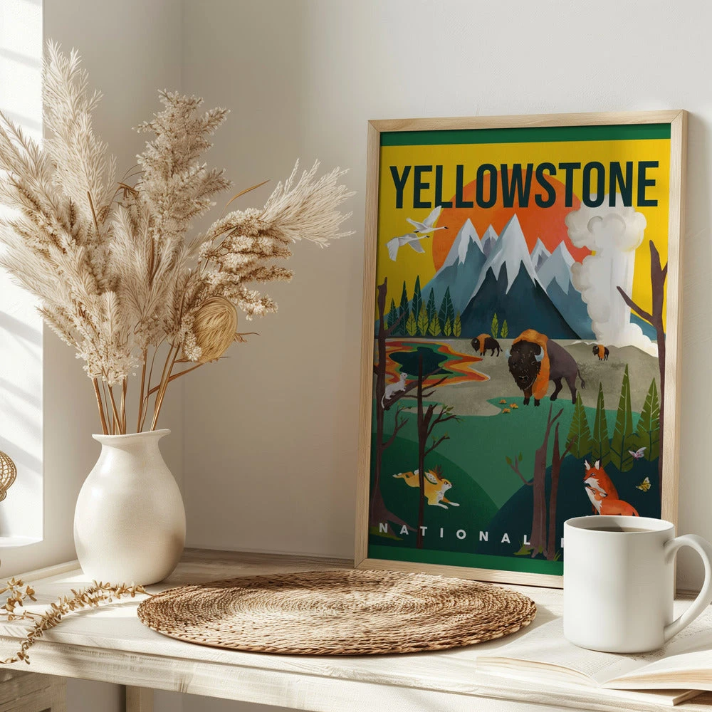 Yellowstone National Park Travel Poster - Stretched Canvas, Poster Or Fine Art Print(Yellowstone National Park Travel Poster Stretched Canvas Poster Or Fine Art Print) 5 Yellowstone National Park Travel Poster - Stretched Canvas, Poster Or Fine Art Print(Yellowstone National Park Travel Poster Stretched Canvas Poster Or Fine Art Print) - Image 5