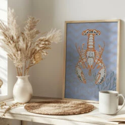 Sea Life Lobster Neptune's Joy - Stretched Canvas, Poster Or Fine Art Print(Sea Life Lobster Neptune 039 S Joy Stretched Canvas Poster Or Fine Art Print) -Heart Wall Art Store pictufy interior bright scandi tea cup ratio 2x3 2892046