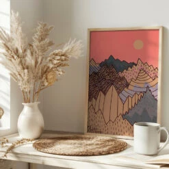 The Jagged Peaks Of Autumn - Stretched Canvas, Poster Or Fine Art Print(The Jagged Peaks Of Autumn Stretched Canvas Poster Or Fine Art Print) -Heart Wall Art Store pictufy interior bright scandi tea cup ratio 2x3 2914988