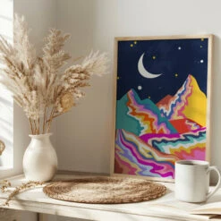 Chromatic Peaks - Stretched Canvas, Poster Or Fine Art Print(Chromatic Peaks Stretched Canvas Poster Or Fine Art Print) -Heart Wall Art Store pictufy interior bright scandi tea cup ratio 2x3 2935169