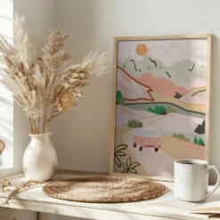 Pastel Journey - Stretched Canvas, Poster Or Fine Art Print(Pastel Journey Stretched Canvas Poster Or Fine Art Print) -Heart Wall Art Store pictufy interior bright scandi tea cup ratio 2x3 2936449