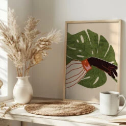 Green Canvas, Red Accent - Stretched Canvas, Poster Or Fine Art Print(Green Canvas Red Accent Stretched Canvas Poster Or Fine Art Print) 16 Green Canvas, Red Accent - Stretched Canvas, Poster Or Fine Art Print(Green Canvas Red Accent Stretched Canvas Poster Or Fine Art Print) -Heart Wall Art Store pictufy interior bright scandi tea cup ratio 2x3 2937045