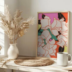 Pink Bougainvillea Essence - Stretched Canvas, Poster Or Fine Art Print(Pink Bougainvillea Essence Stretched Canvas Poster Or Fine Art Print) -Heart Wall Art Store pictufy interior bright scandi tea cup ratio 2x3 2937171