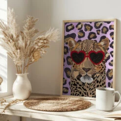 Leopard Print Leopard Pink - Stretched Canvas, Poster Or Fine Art Print(Leopard Print Leopard Pink Stretched Canvas Poster Or Fine Art Print) -Heart Wall Art Store pictufy interior bright scandi tea cup ratio 2x3 2955627