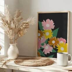 Daisy Delight - Stretched Canvas, Poster Or Fine Art Print(Daisy Delight Stretched Canvas Poster Or Fine Art Print) -Heart Wall Art Store pictufy interior bright scandi tea cup ratio 2x3 2976658