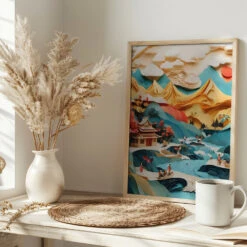 Nature In Layers - Stretched Canvas, Poster Or Fine Art Print(Nature In Layers Stretched Canvas Poster Or Fine Art Print) -Heart Wall Art Store pictufy interior bright scandi tea cup ratio 2x3 3015084