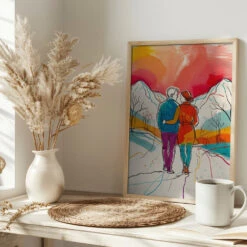 Mountain Romance - Stretched Canvas, Poster Or Fine Art Print(Mountain Romance Stretched Canvas Poster Or Fine Art Print) -Heart Wall Art Store pictufy interior bright scandi tea cup ratio 2x3 3050034