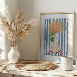 Boho Dress Stripes - Stretched Canvas, Poster Or Fine Art Print(Boho Dress Stripes Stretched Canvas Poster Or Fine Art Print) -Heart Wall Art Store pictufy interior bright scandi tea cup ratio 2x3 3092715