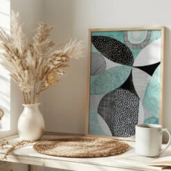 Geometric Shapes And Intricate Patterns - Stretched Canvas, Poster Or Fine Art Print(Geometric Shapes And Intricate Patterns Stretched Canvas Poster Or Fine Art Print) -Heart Wall Art Store pictufy interior bright scandi tea cup ratio 2x3 3145704