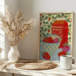 Strawberries In A Checkered Bowl - Stretched Canvas, Poster Or Fine Art Print(Strawberries In A Checkered Bowl Stretched Canvas Poster Or Fine Art Print) 16 Strawberries In A Checkered Bowl - Stretched Canvas, Poster Or Fine Art Print(Strawberries In A Checkered Bowl Stretched Canvas Poster Or Fine Art Print) -Heart Wall Art Store pictufy interior bright scandi tea cup ratio 2x3 3167217