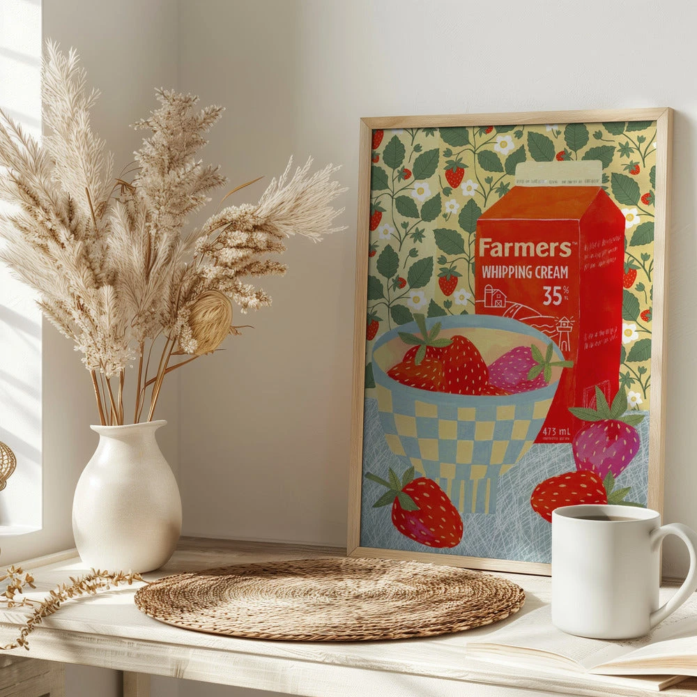 Strawberries In A Checkered Bowl - Stretched Canvas, Poster Or Fine Art Print(Strawberries In A Checkered Bowl Stretched Canvas Poster Or Fine Art Print) 5 Strawberries In A Checkered Bowl - Stretched Canvas, Poster Or Fine Art Print(Strawberries In A Checkered Bowl Stretched Canvas Poster Or Fine Art Print) - Image 5