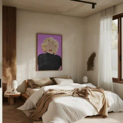Faceless Marilyn Monroe Modern Art - Stretched Canvas, Poster Or Fine Art Print(Faceless Marilyn Monroe Modern Art Stretched Canvas Poster Or Fine Art Print) -Heart Wall Art Store pictufy interior brown bedroom ratio 5x7 2425724