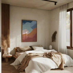 Colorful Wave Scape - Stretched Canvas, Poster Or Fine Art Print(Colorful Wave Scape Stretched Canvas Poster Or Fine Art Print) -Heart Wall Art Store pictufy interior brown bedroom ratio 5x7 2552528