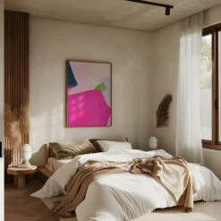 Pink Pastel Shape - Stretched Canvas, Poster Or Fine Art Print(Pink Pastel Shape Stretched Canvas Poster Or Fine Art Print) -Heart Wall Art Store pictufy interior brown bedroom ratio 5x7 2552765