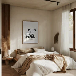 Panda - Stretched Canvas, Poster Or Fine Art Print(Panda Stretched Canvas Poster Or Fine Art Print 1) -Heart Wall Art Store pictufy interior brown bedroom ratio 5x7 2654760