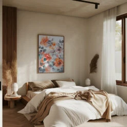 Watercolor Floral No. 2 - Stretched Canvas, Poster Or Fine Art Print(Watercolor Floral No 2 Stretched Canvas Poster Or Fine Art Print) -Heart Wall Art Store pictufy interior brown bedroom ratio 5x7 2775371