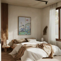 Mary Ellen S Bedroom - Stretched Canvas, Poster Or Fine Art Print(Mary Ellen S Bedroom Stretched Canvas Poster Or Fine Art Print) -Heart Wall Art Store pictufy interior brown bedroom ratio 5x7 2787365