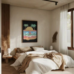Let The Waves Set You Free - Stretched Canvas, Poster Or Fine Art Print(Let The Waves Set You Free Stretched Canvas Poster Or Fine Art Print) -Heart Wall Art Store pictufy interior brown bedroom ratio 5x7 2827196