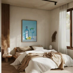 Gin Cocktail - Stretched Canvas, Poster Or Fine Art Print(Gin Cocktail Stretched Canvas Poster Or Fine Art Print 1) -Heart Wall Art Store pictufy interior brown bedroom ratio 5x7 2832824