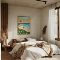 Golden Glow - Stretched Canvas, Poster Or Fine Art Print(Golden Glow Stretched Canvas Poster Or Fine Art Print) -Heart Wall Art Store pictufy interior brown bedroom ratio 5x7 2935205